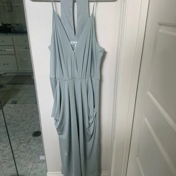 bcbgeneration green dress BCBGMAXAZRIA Alicia Silk Opaline Green Charmeuse Gown main image 1